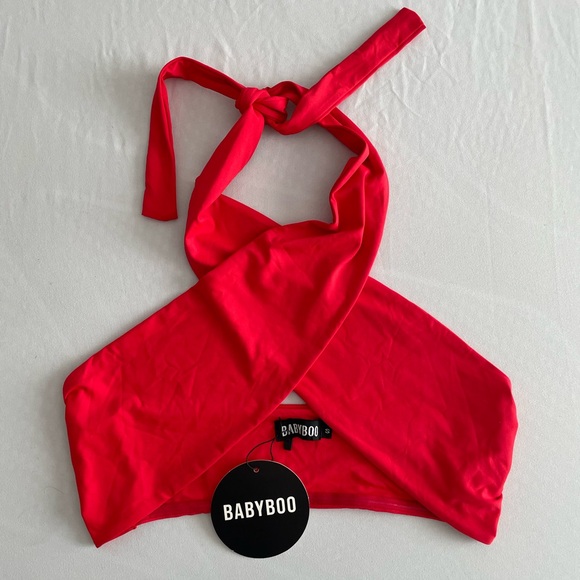 Babyboo Fashion Tops - Babyboo Red Halter Crop Top